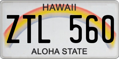 HI license plate ZTL560