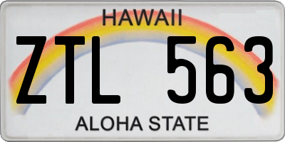 HI license plate ZTL563