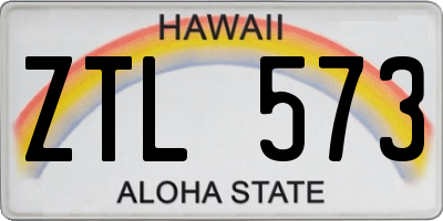 HI license plate ZTL573
