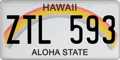 HI license plate ZTL593