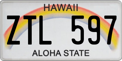 HI license plate ZTL597