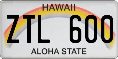 HI license plate ZTL600