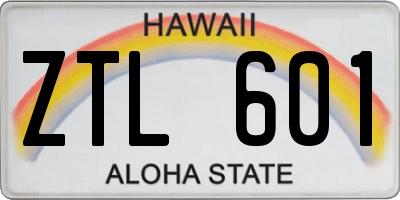 HI license plate ZTL601