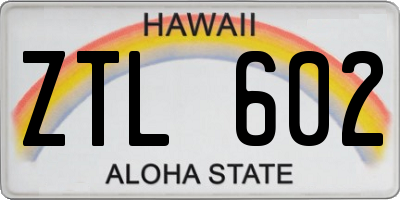 HI license plate ZTL602