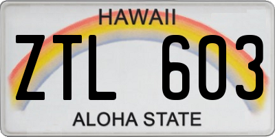 HI license plate ZTL603