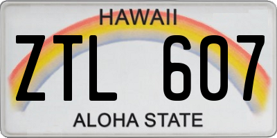 HI license plate ZTL607