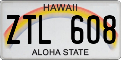 HI license plate ZTL608