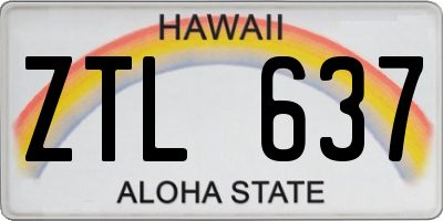 HI license plate ZTL637