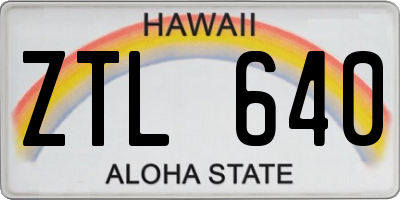 HI license plate ZTL640