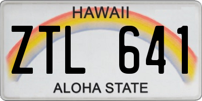 HI license plate ZTL641