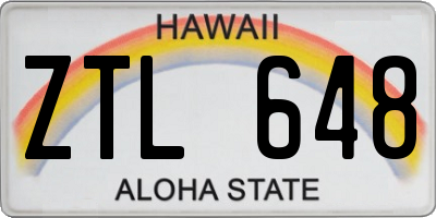 HI license plate ZTL648