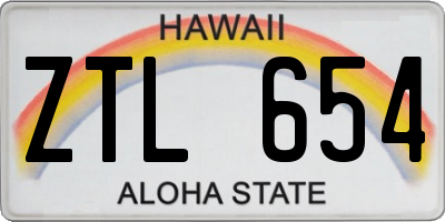 HI license plate ZTL654