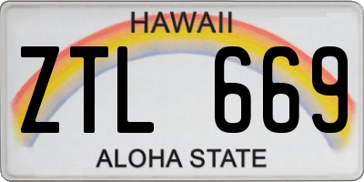 HI license plate ZTL669