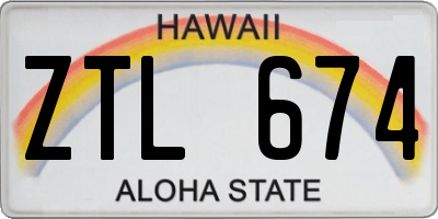 HI license plate ZTL674