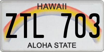 HI license plate ZTL703
