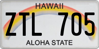 HI license plate ZTL705