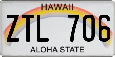 HI license plate ZTL706