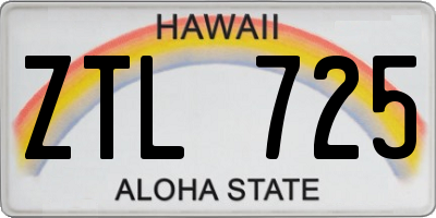 HI license plate ZTL725