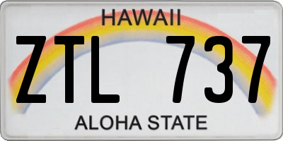 HI license plate ZTL737