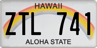 HI license plate ZTL741