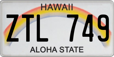 HI license plate ZTL749
