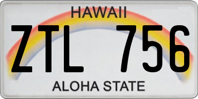 HI license plate ZTL756