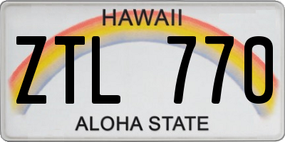 HI license plate ZTL770