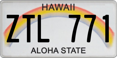 HI license plate ZTL771