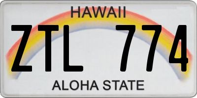 HI license plate ZTL774