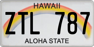 HI license plate ZTL787
