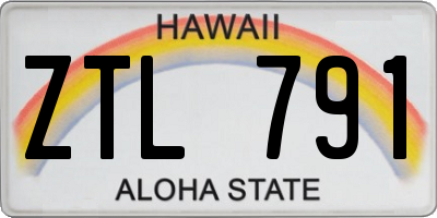 HI license plate ZTL791