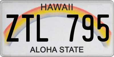 HI license plate ZTL795