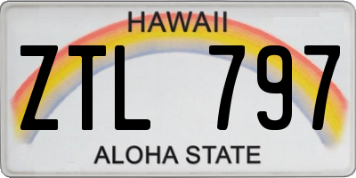 HI license plate ZTL797
