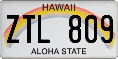HI license plate ZTL809