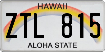 HI license plate ZTL815