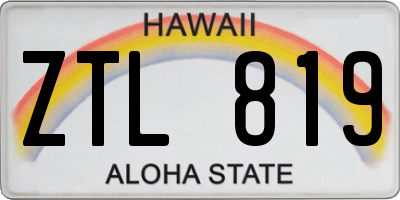 HI license plate ZTL819