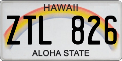 HI license plate ZTL826