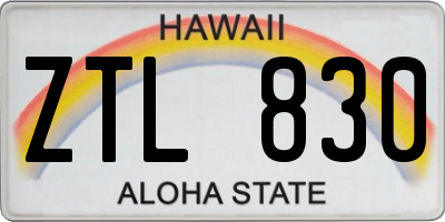 HI license plate ZTL830