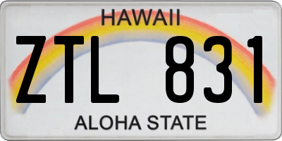HI license plate ZTL831