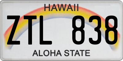 HI license plate ZTL838