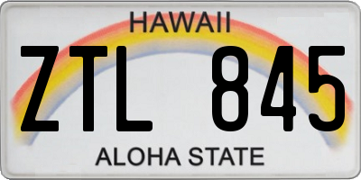 HI license plate ZTL845