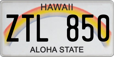 HI license plate ZTL850