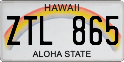 HI license plate ZTL865