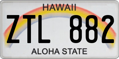 HI license plate ZTL882