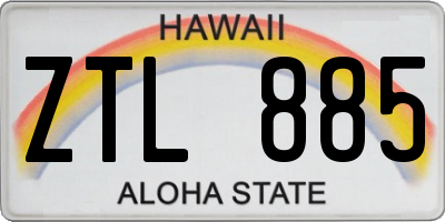 HI license plate ZTL885