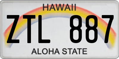 HI license plate ZTL887