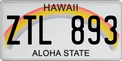 HI license plate ZTL893