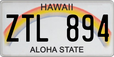 HI license plate ZTL894