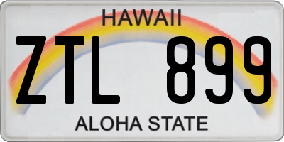 HI license plate ZTL899