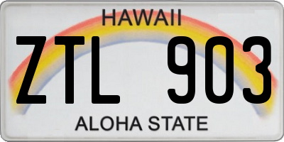 HI license plate ZTL903
